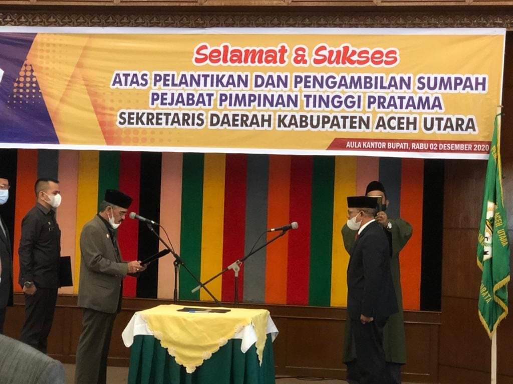 Bupati Aceh Utara Resmi Melantik Murtala Sekda Aceh Utara Devinitif