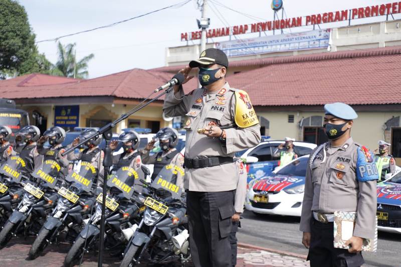 Kapolres Asahan Pimpin Apel Gelar Pasukan Operasi Lilin Toba 2020