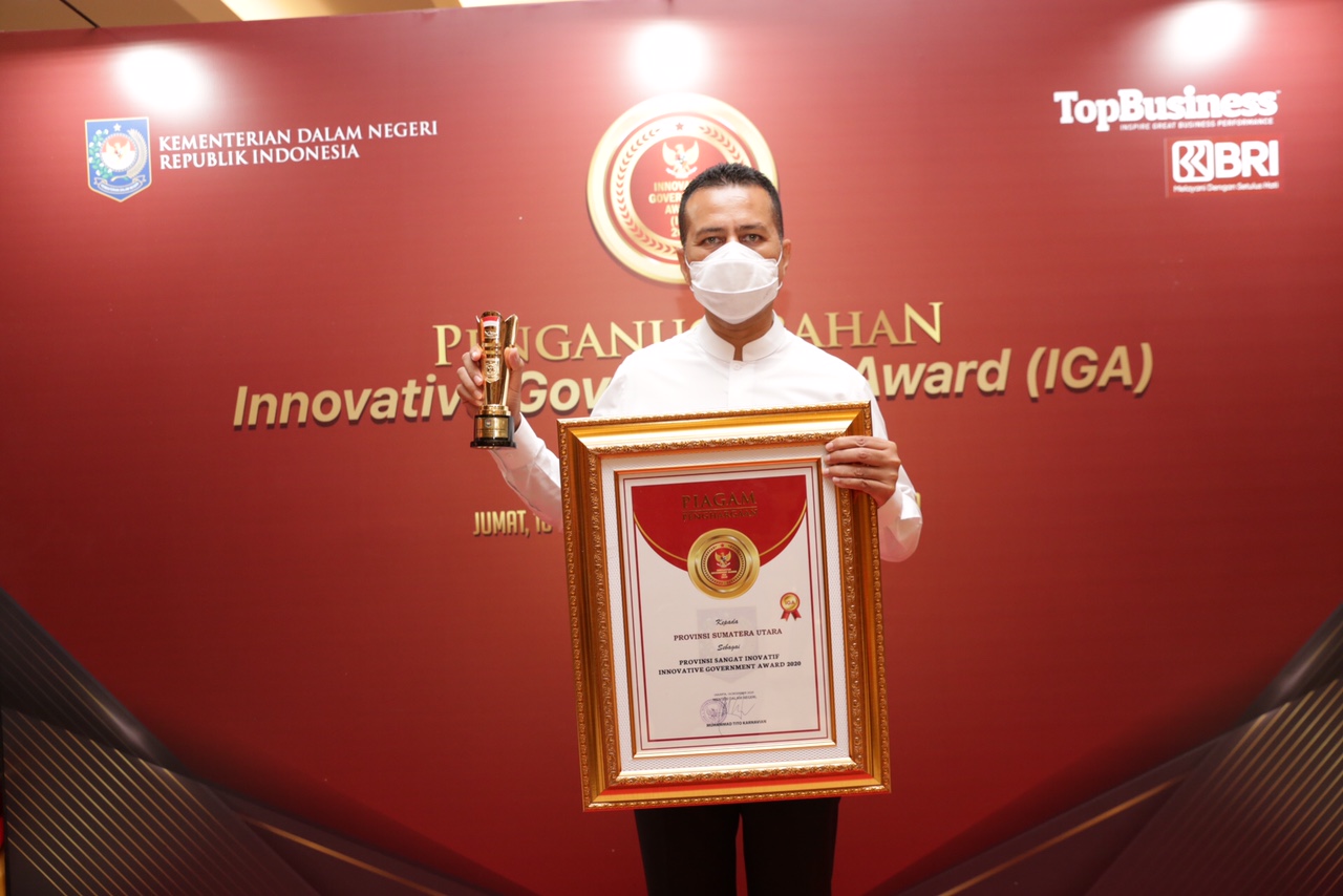 Pemprov Sumut Dapat Penghargaan Innovative Government dari Kemendagri