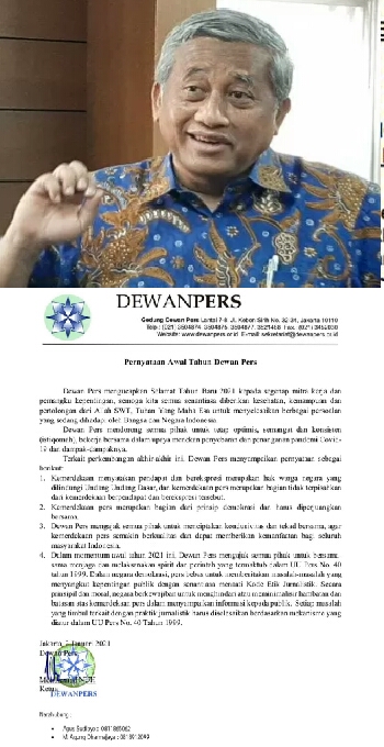 Ini 4 Poin Pernyataan Dewan Pers  Awal Tahun 2021