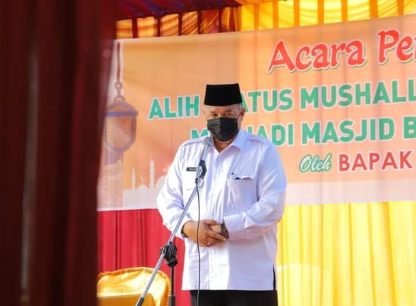 Wako  Solok Zulelfian resmikan alih status Mushalla Baitul Maqdis menjadi Mesjid.