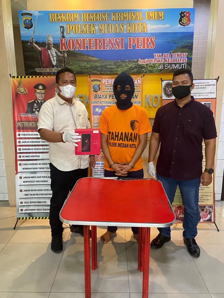 Nyari Hp Dirumah Kost Jalan Aman II, Teladan Barat Pria Pengangguran Diringkus Polisi Medan Kota.