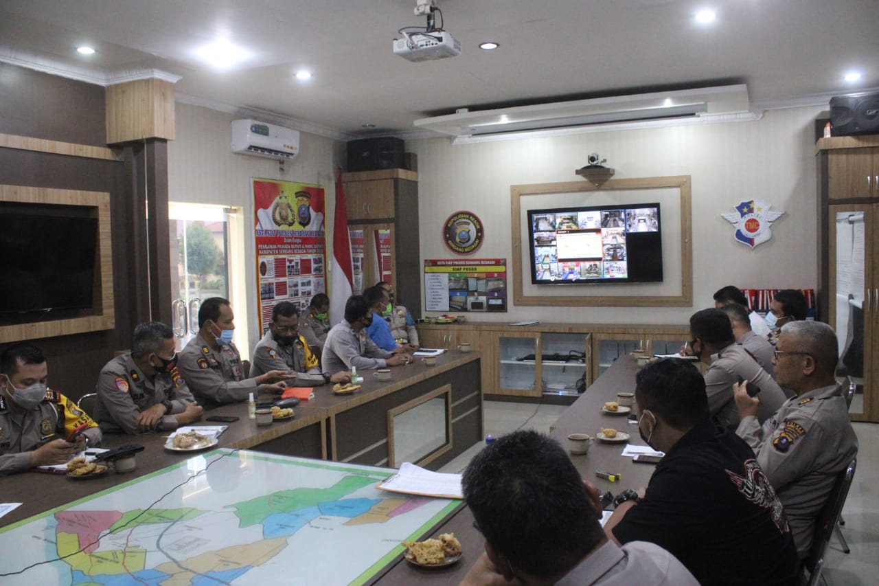 Kapolres Sergai Hadiri Video Conference Ops Aman Nusa II
