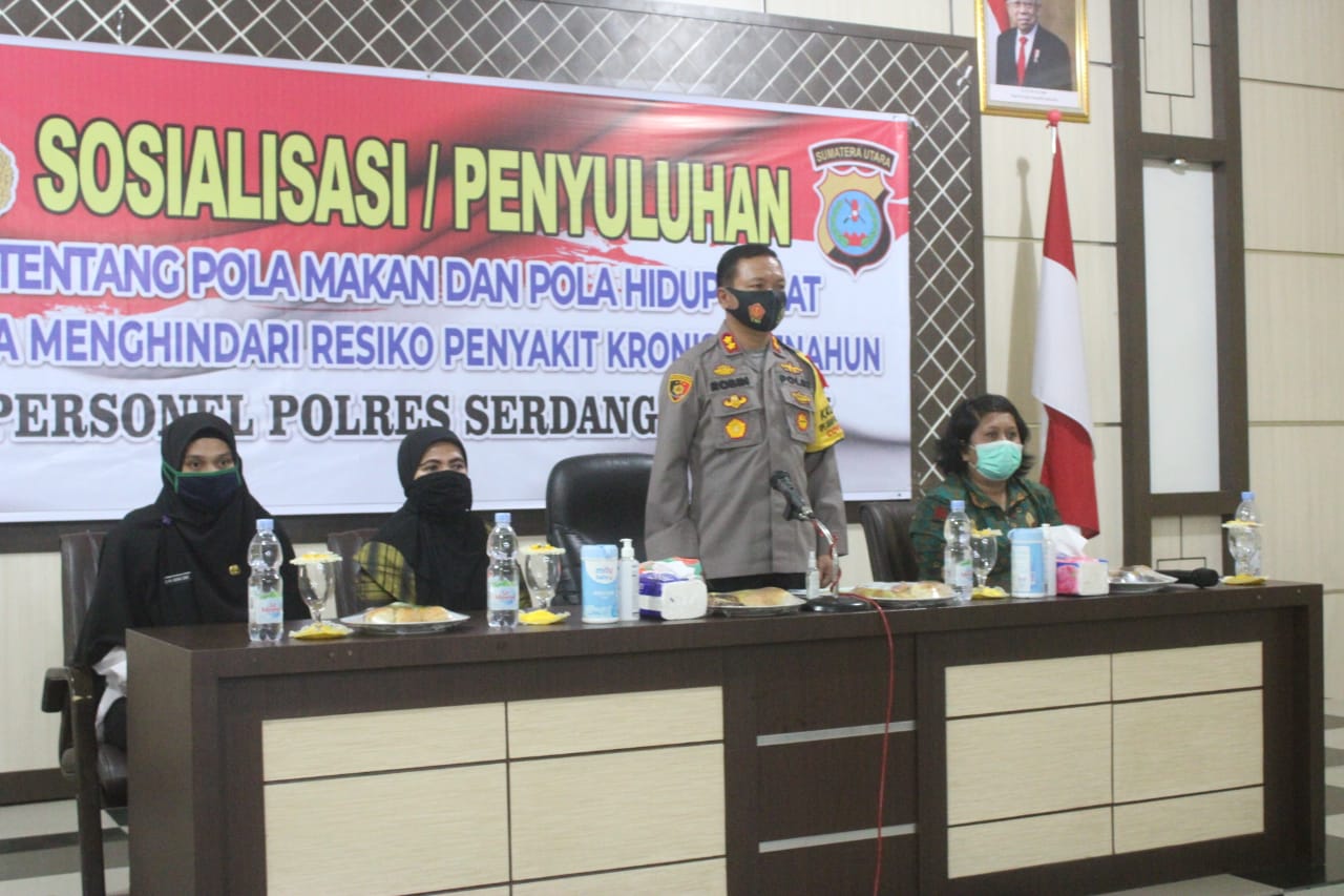 Polres Sergai Gelar Sosialisasi Tentang Pola Makan dan Pola Hidup Sehat