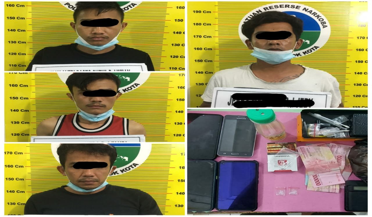 Satresnarkoba Polresta Solok Amankan 2 Paket Shabu, 4 Orang Pelakunya Diringkus