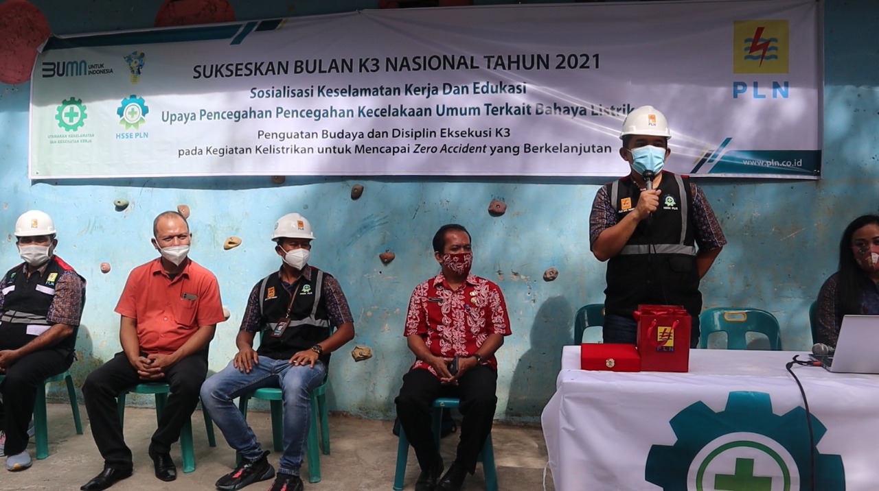 PLN UP3 Medan Gelar Sosialisasi Bahaya Listrik di Kampung Sejahtera di Bulan K3 Nasional 2021
