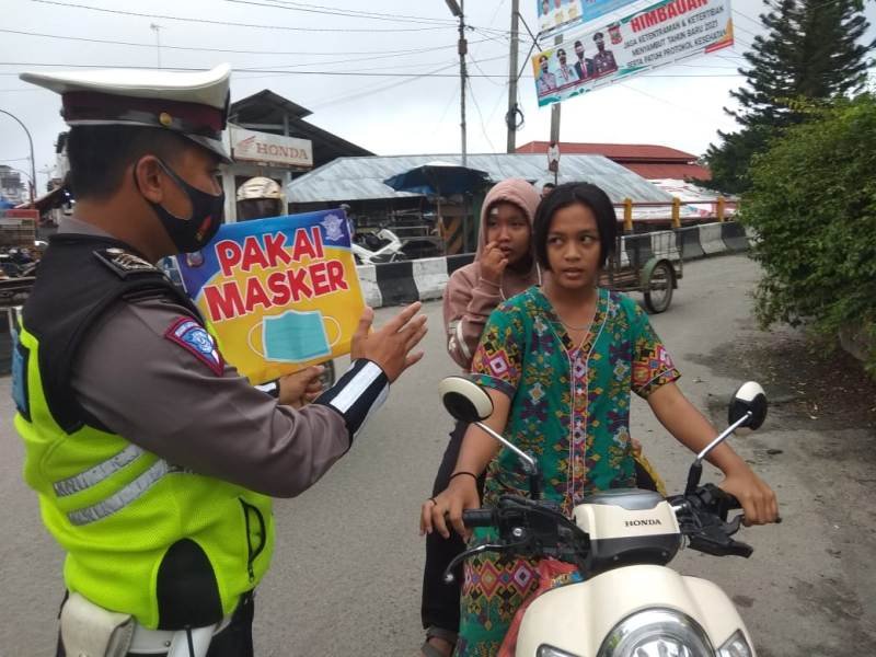 Satlantas Polres Tanjung Balai Sosialisasi Protkes dengan Berkeliling Kota