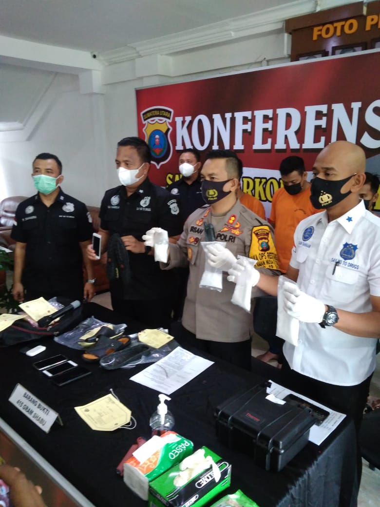 Polrestabes Medan Ungkap Peredaran Narkotika Jaringan Aceh - Medan - Jawa - Sulawesi, 4 Pengedar dan 415 Gram Shabu Diamankan