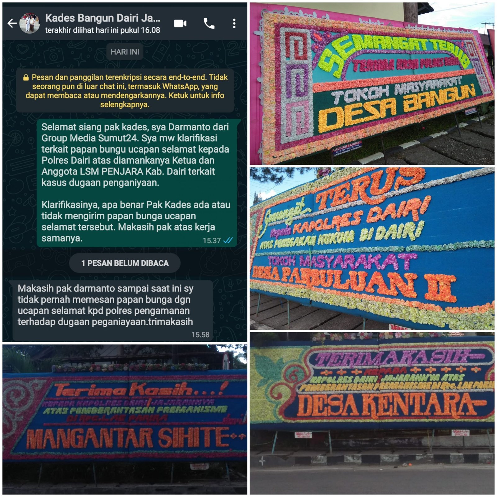 Pasca Ditahannya Ketua LSM PENJARA Kab. Dairi dan Dukungan Papan Bunga Ucapan Selamat Kepada Polres Dairi Terkesan Berlebihan