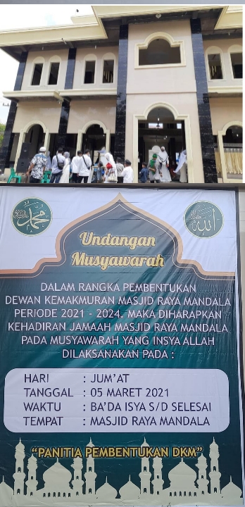 5 Maret, Masjid Raya Mandala Gelar Pemilihan Dewan Kemakmuran Masjid (DKM)Â  Periode Tahun 2021-2024