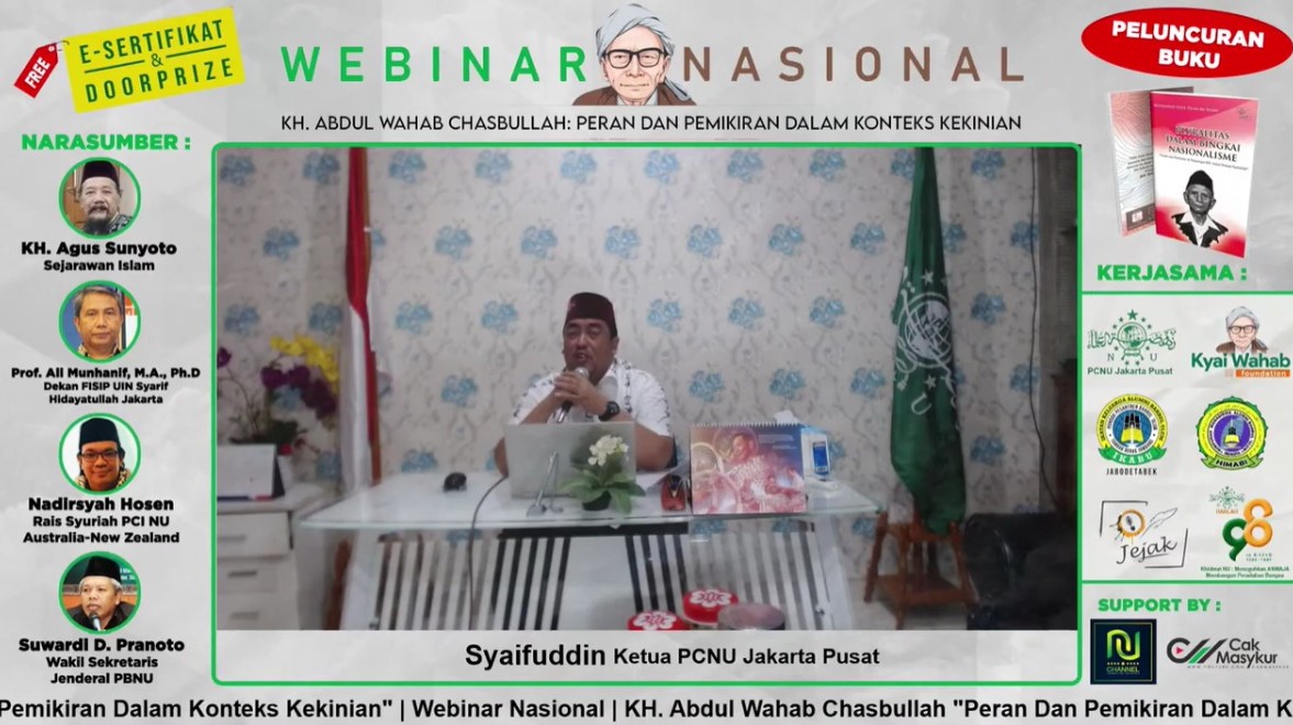 Kyai Wahab Foundation bersama PCNU Jakarta Pusat Gelar Webinar dan Peluncuran Buku KH Abdul Wahab Chasbullah