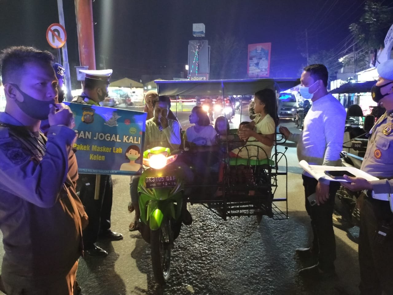 Utamakan Keselamatan, Patroli Gabungan Ops Yustisi Sosialisasi Penegakan Hukum Protkes di Objek Vital Kota Tanjung Balai