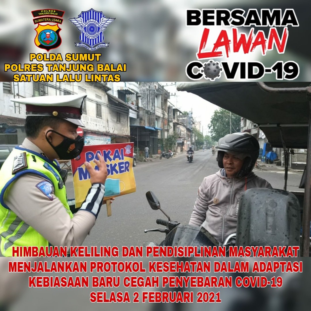 Mencegah Virus Corona dengan Public Speaking, Polres Tanjung Balai Imbau Masyarakat Patuhi Protkes