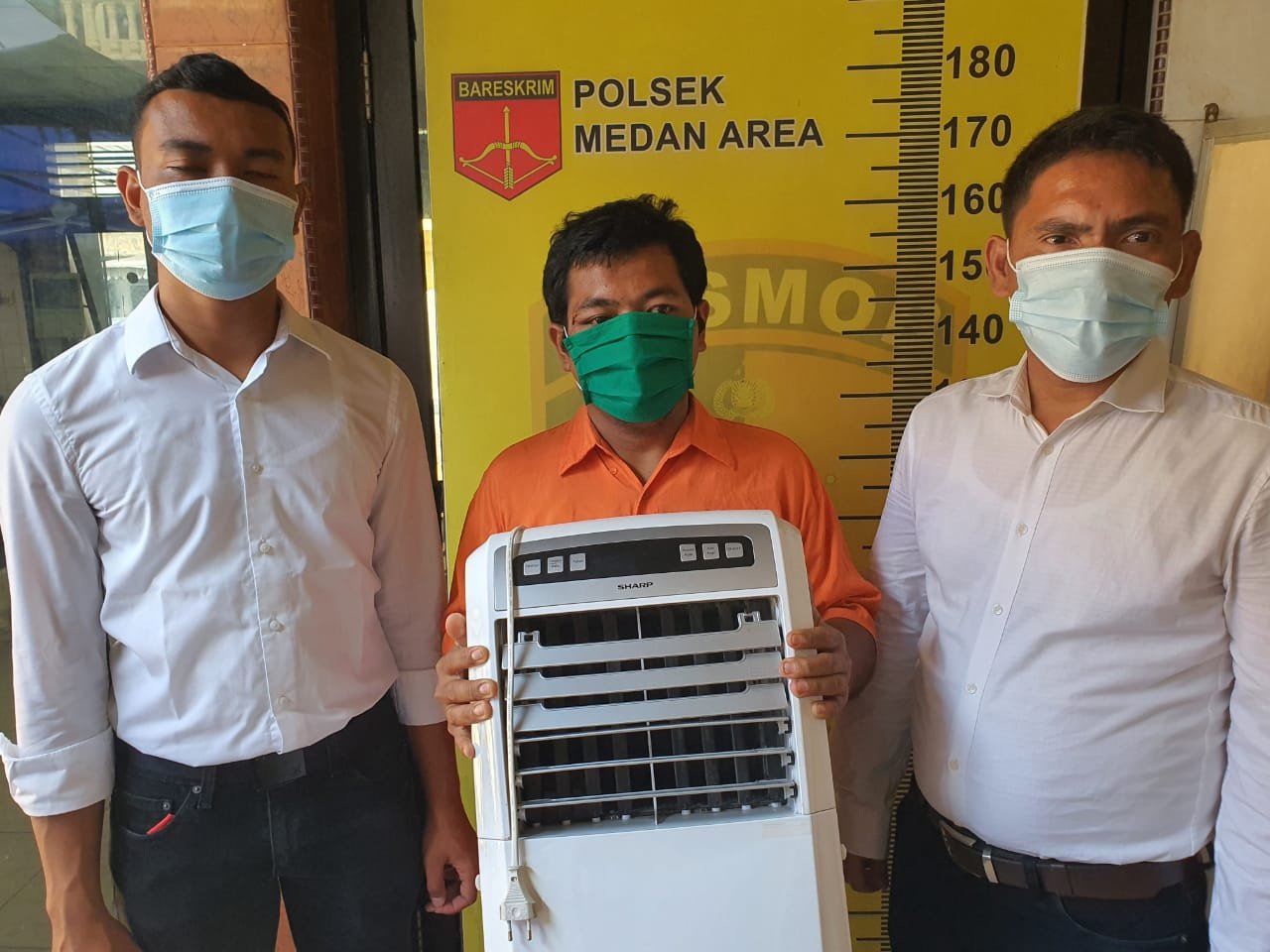 Reskrim Polsek Medan Area Ungkap Kasus Pencurian di Mesjid Al-Rahman Bromo, BB Kipas Angin AC