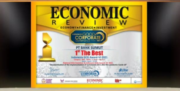 Bank Sumut Raih 1st GCG Award Untuk BPD Buku II, Raih Penghargaan Economic Review