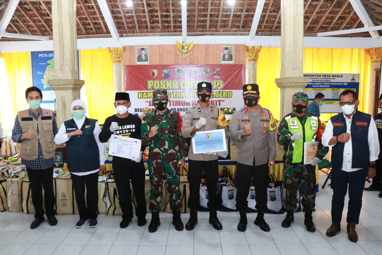 Jelang Penerapan PPKM berskala Mikro, Forkopimda Jatim Tinjau KTS di Desa Ngale, Madiun