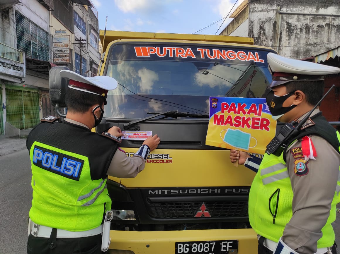 Sat Lantas Polres Tanjung Balai Ajak Masyarakat Hidup Sehat Terhindar dari Covid-19