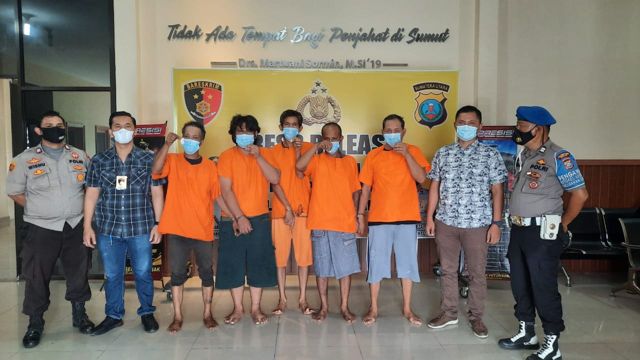 Tim Reskrim Polsek Patumbak Ringkus 5 Tsk Penyalahguna Narkotika