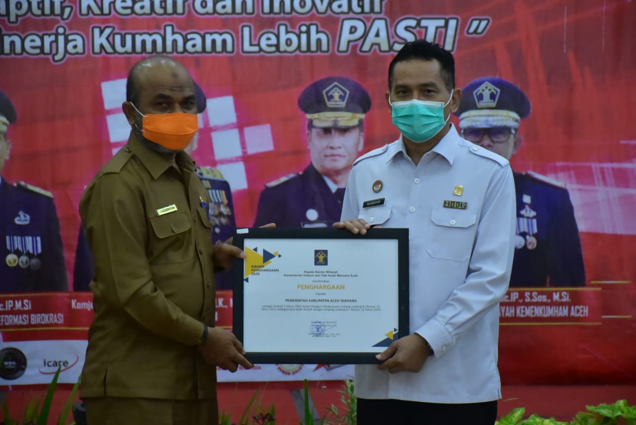 Kementerian Hukum dan HAM RI Beri Penghargaan Pemkab Aceh Tamiang
