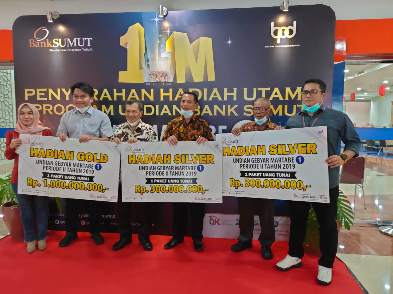 Nasabah Bank Sumut Cabang Kampung Lalang Menangkan Rp 1 Miliar, Penyerahan Undian Martabe Periode I 2019