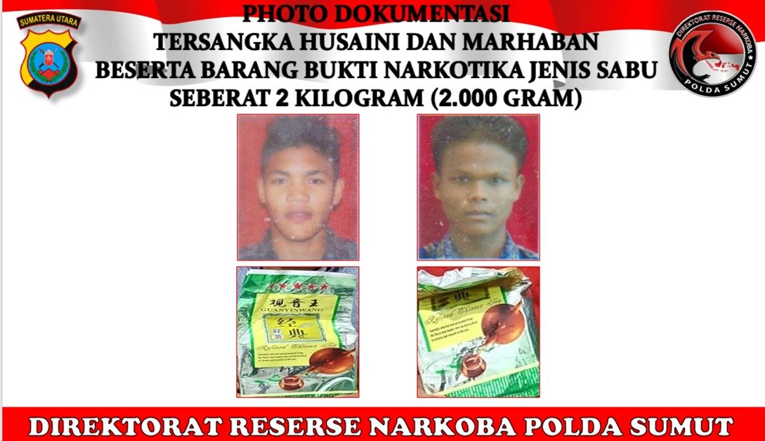 Polda Sumut Ringkus 2 Pengedar Narkotika dan Sita 2 Kg Sabu