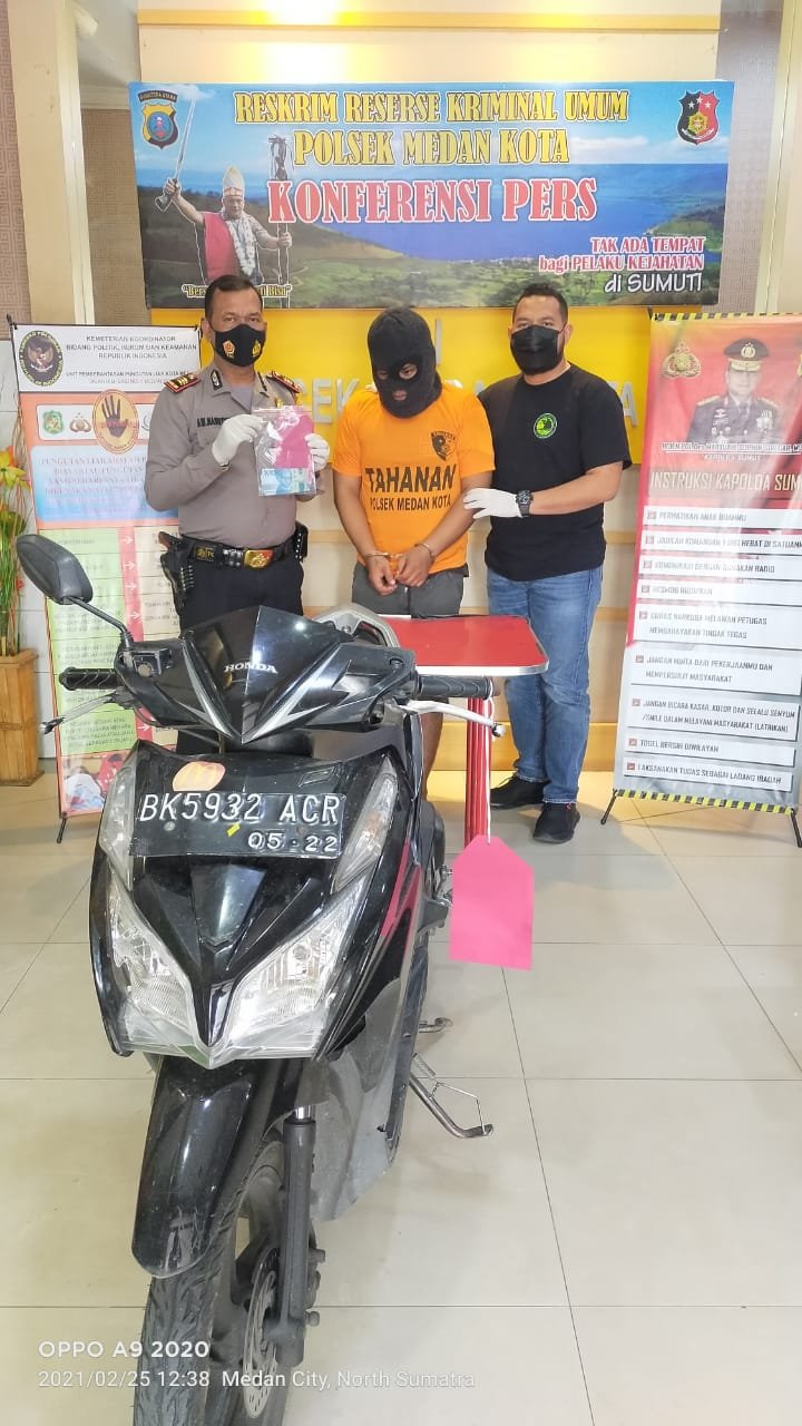 Reskrim Polsek Medan Kota Ringkus Pelaku Jambret Kalung