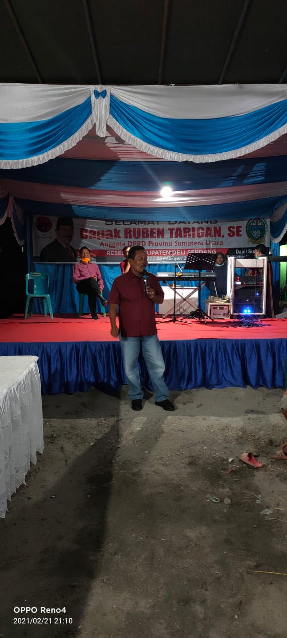 Anggota DPRD Provinsi Sumut Ruben Tarigan SE Reses di dusun Pala Araskabu