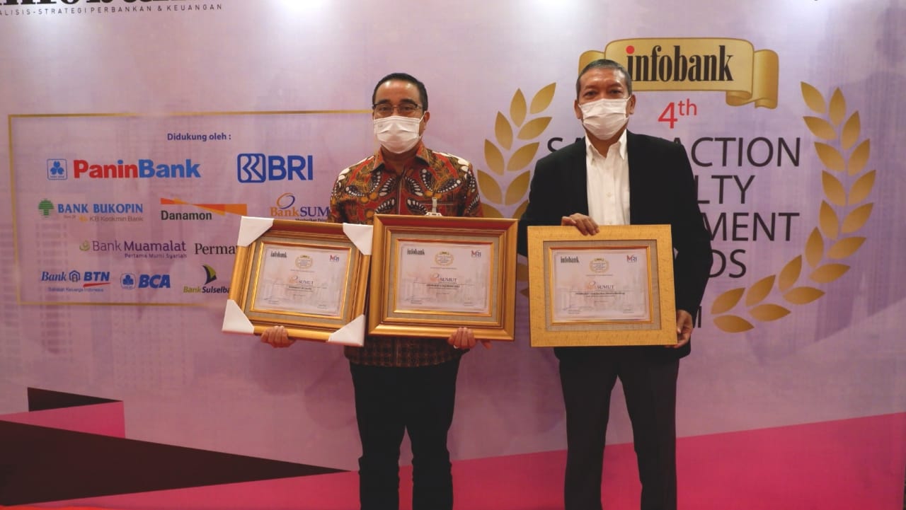 Raih SLE Award 2021 Majalah Infobank, Aplikasi Sumut Mobile Bank Sumut Raih Indeks Tertinggi Kepuasan Nasabah