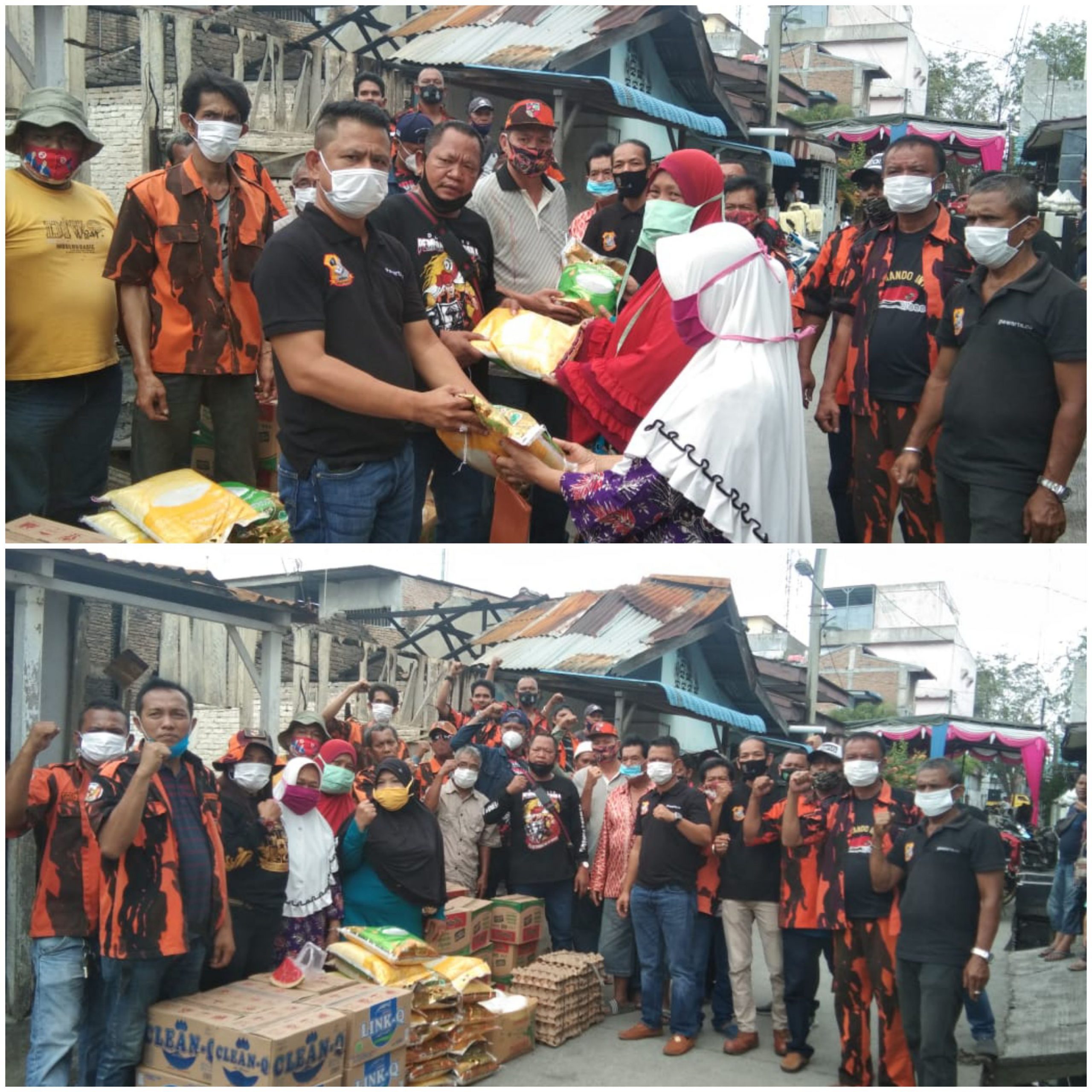 Ketua Pewarta Polrestabes Medan dan PAC PP Medan Area Bantu Korban Kebakaran di Gg Rukun