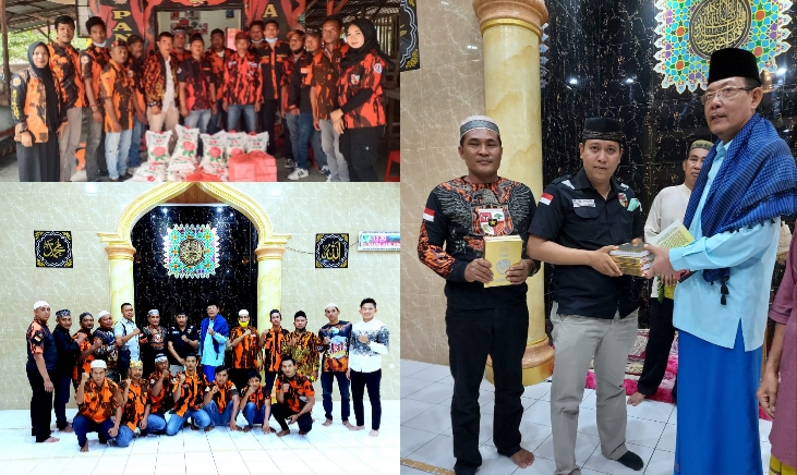 Jumat Barokah, Ranting dan Anak Ranting Pemuda Pancasila Bagi Nasi Bungkus-Sembako