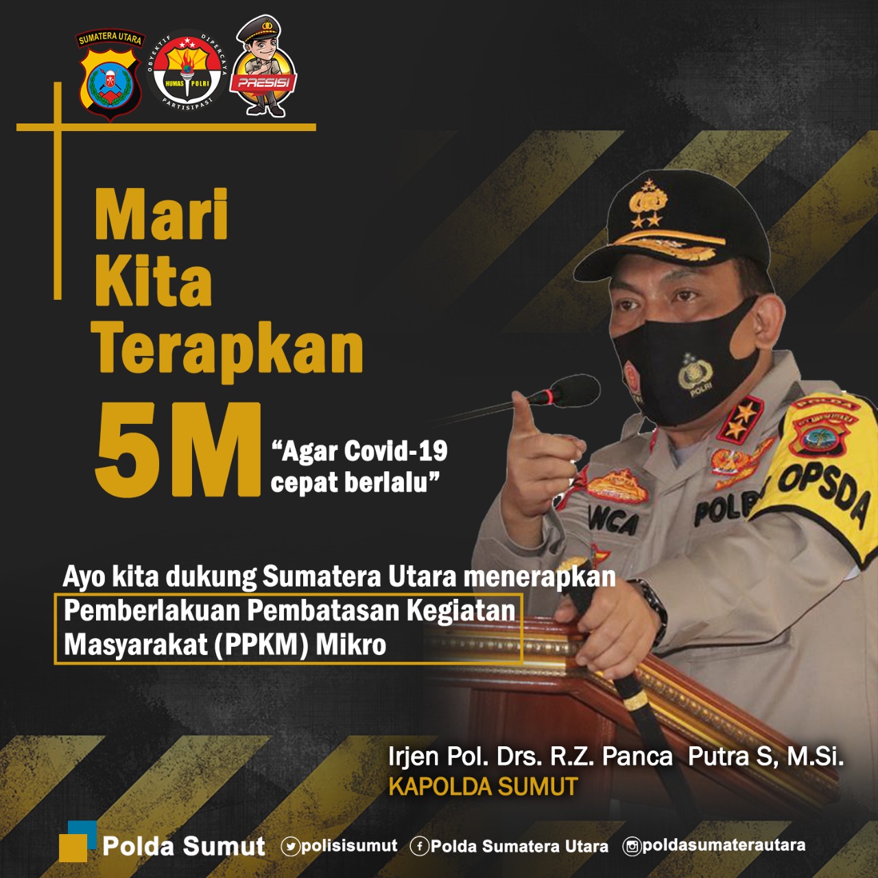 Perketat PPKM Mikro, Kapoldasu Perintahkan 6 Wilayah Zona Hijau
