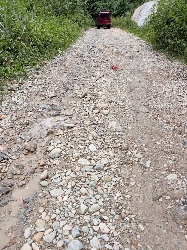 Jalan dari Simpang Laru Menuju Tambangan Hancur Lebur, Pemkab Madina Diminta Peduli