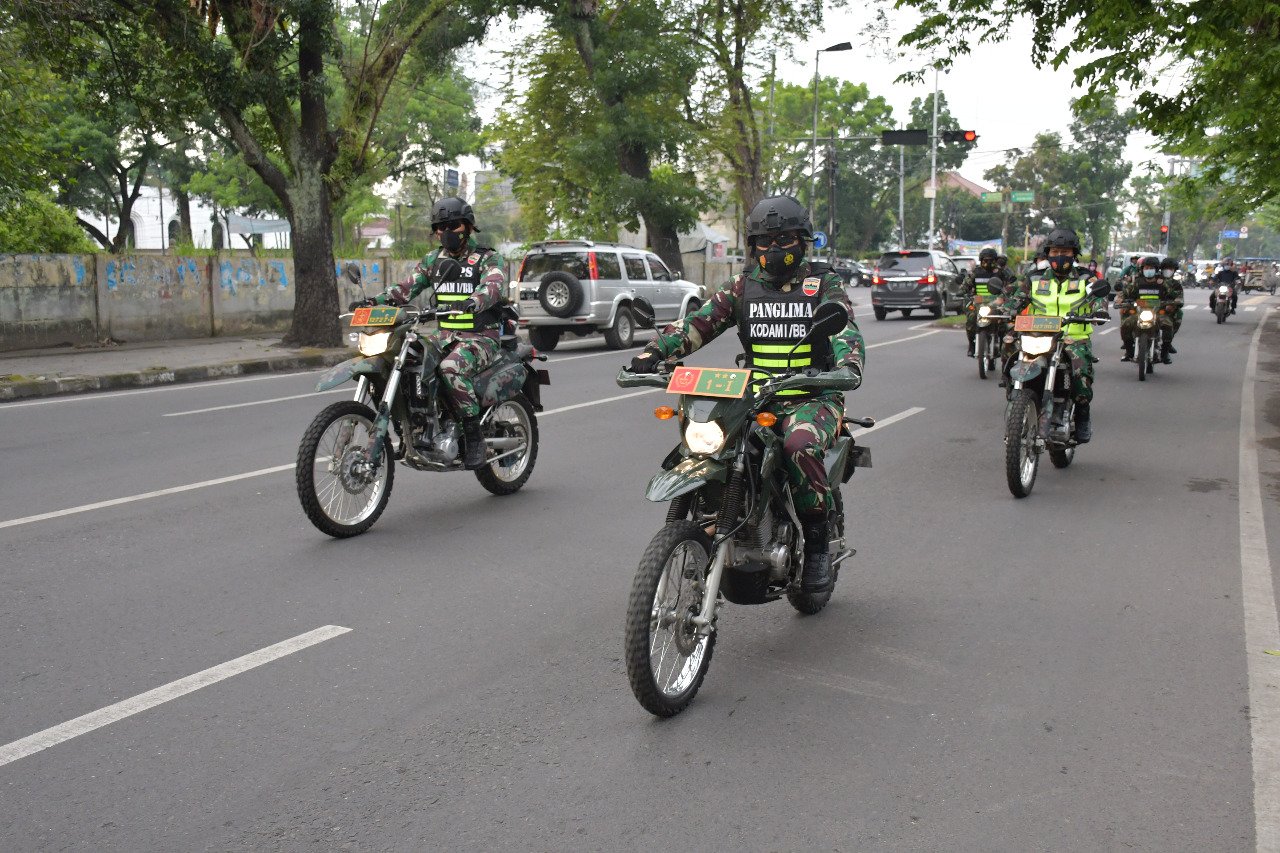 Pasca Bom Bunuh Diri di Makasar, Pangdam I/BB Patroli Keliling Kota Medan Tingkatkan Kewaspadaan
