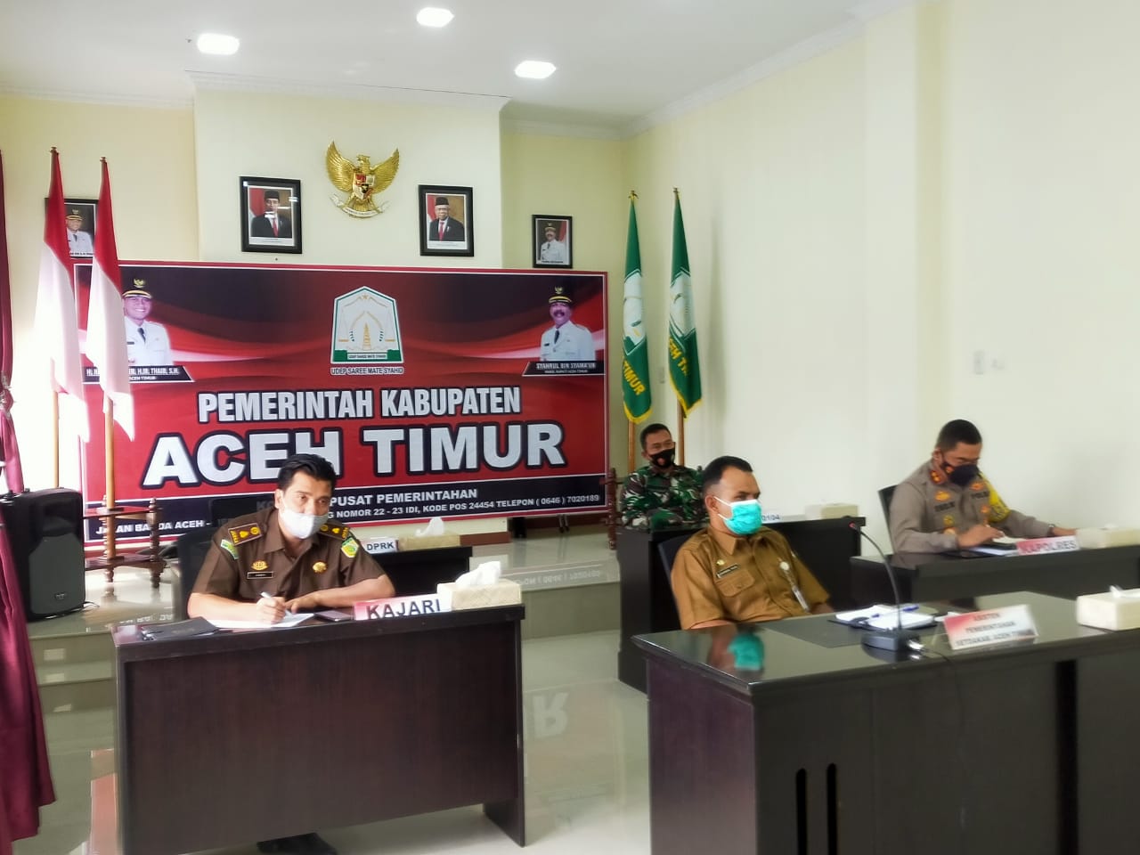 Pemkab Aceh Timur RakorCovid-19 Secara Virtual dengan Pemerintah Aceh