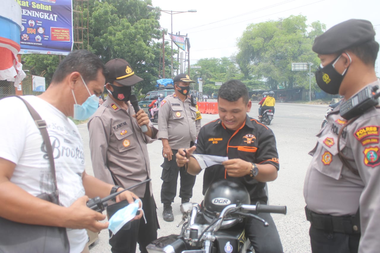Cegah Penyebaran Covid19 Objek Wisata, Kapolres Sergai Pimpin Ops Yustisi dan Penyekatan Kendaraan