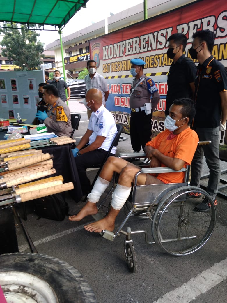 Team Unit Jatanras Polrestabes Medan Tembak Pelaku Pembunuhan di Percut