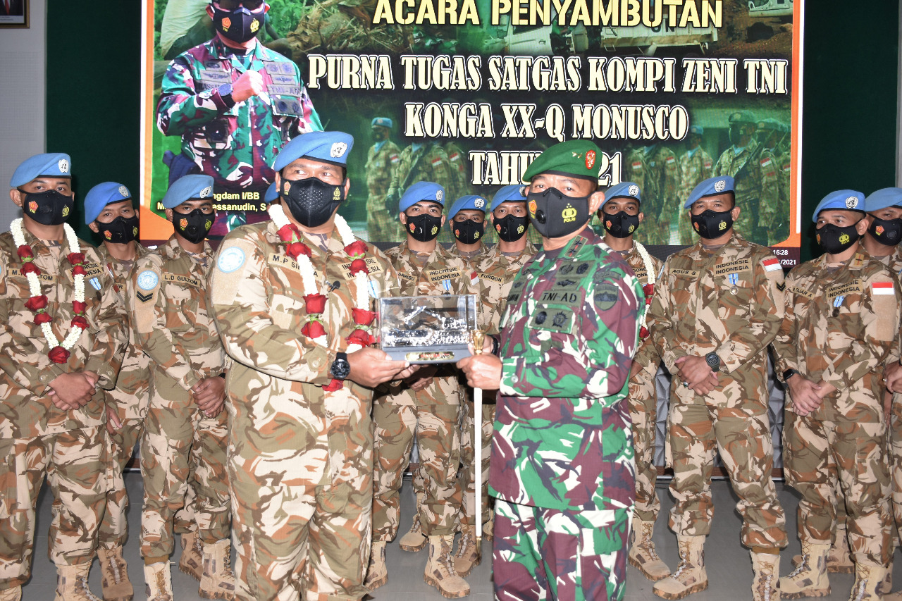 Pangdam I/BB Terima Purna Tugas Satgas Kizi TNI Konga XX-Q/Minusco