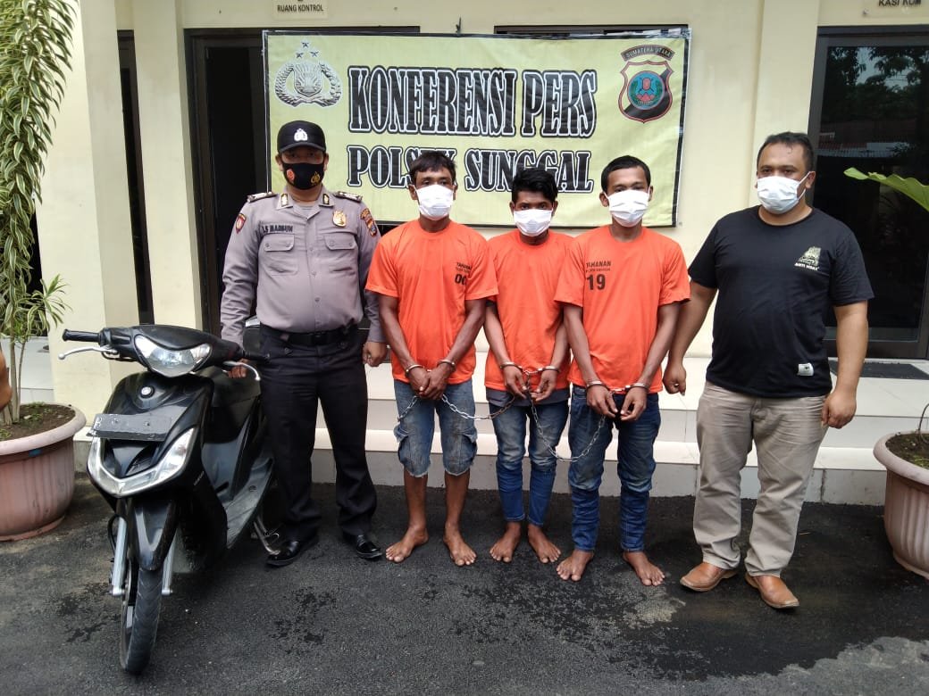Tekab Unit Reskrim Polsek Sunggal Ringkus 2 Pelaku Curanmor
