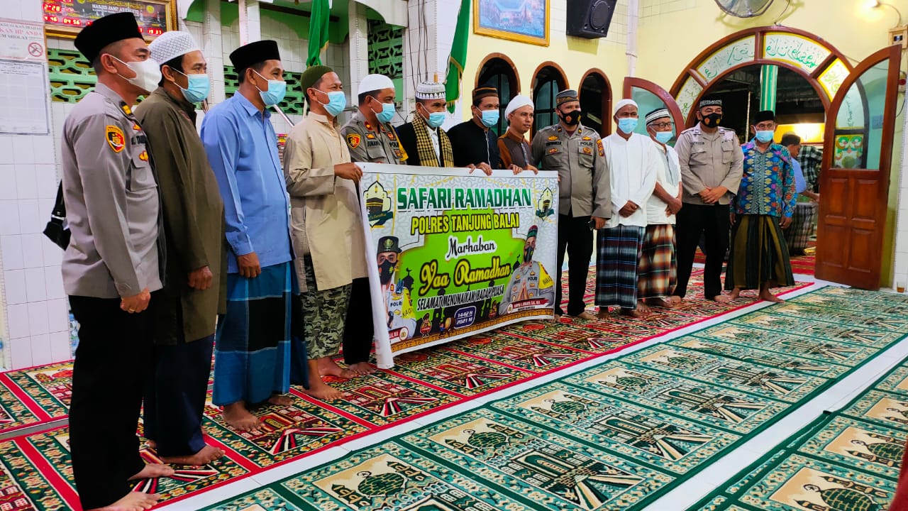 Safari Ramadhan Polres Tanjung Balai 1442 Tingkatkan Pendisiplinan Prokes Jamaah Mesjid dan Warga Cegah Covid-19Â 