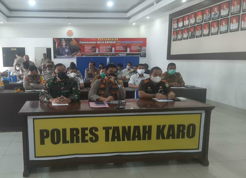 Kapolres Dan Forkopimda Karo Gelar Rakor Lintas Sektoral, tentang mudik dan Covid-19.