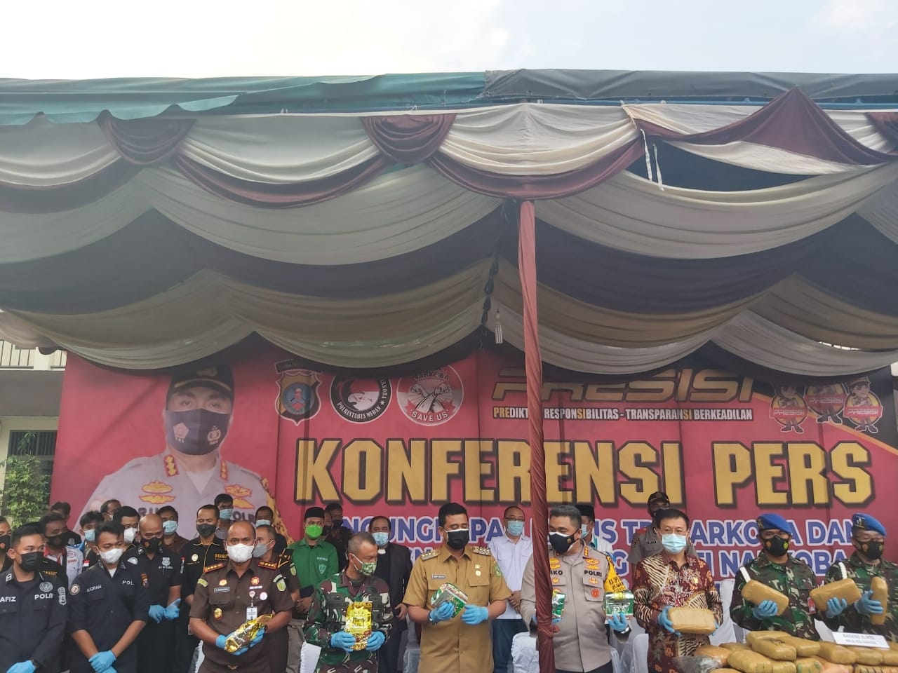 Dihadiri Walikota Medan, Polrerstabes Medan Musnahan Narkoba Senilai Rp 30 Miliar