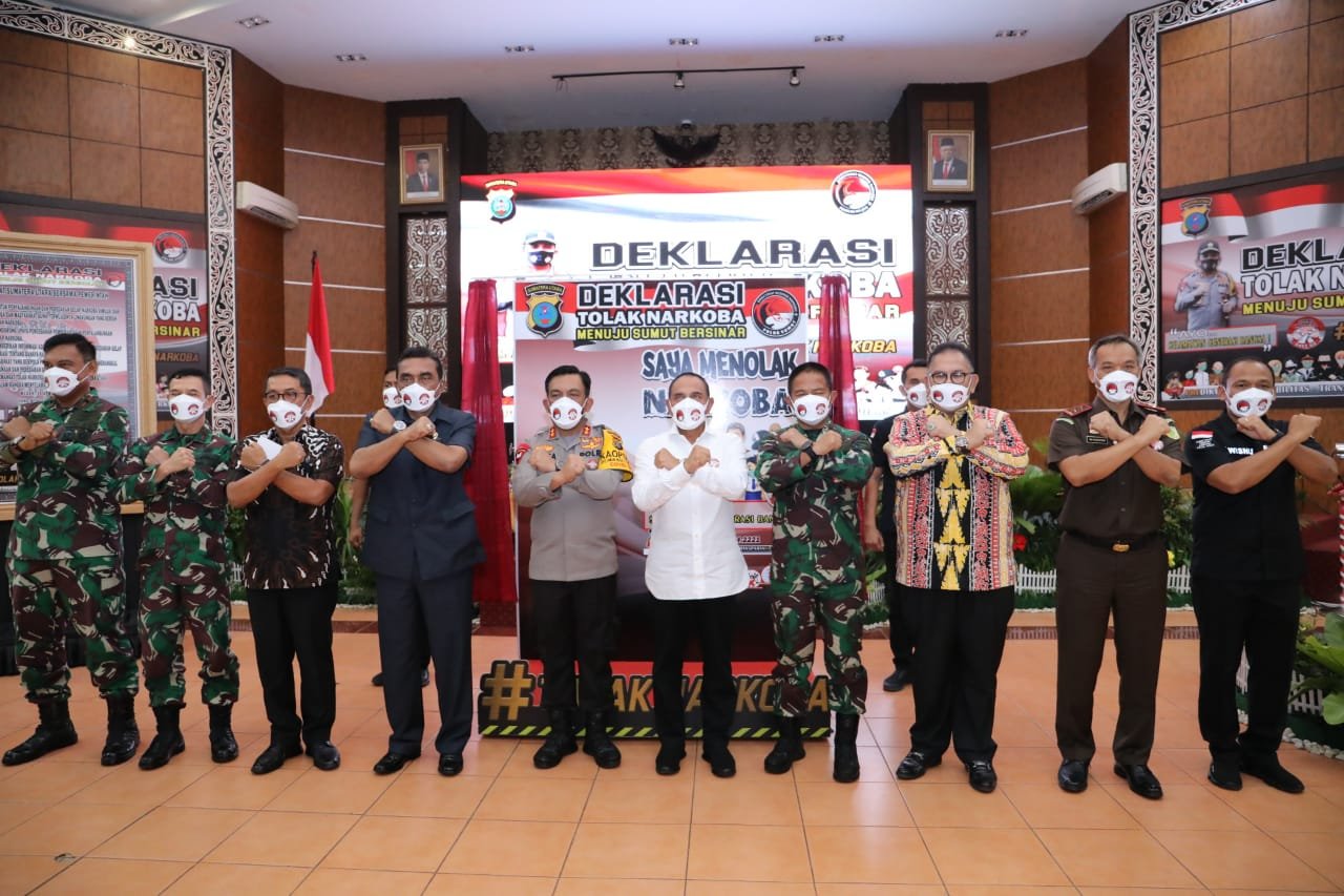 Pangdam I/BB Hadiri Acara Deklarasi Tolak Narkoba Menuju Sumut Bersinar