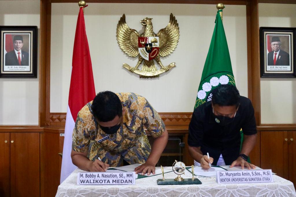 Wali Kota Medan dan Rektor USU Tandatangani Nota Kesepahaman