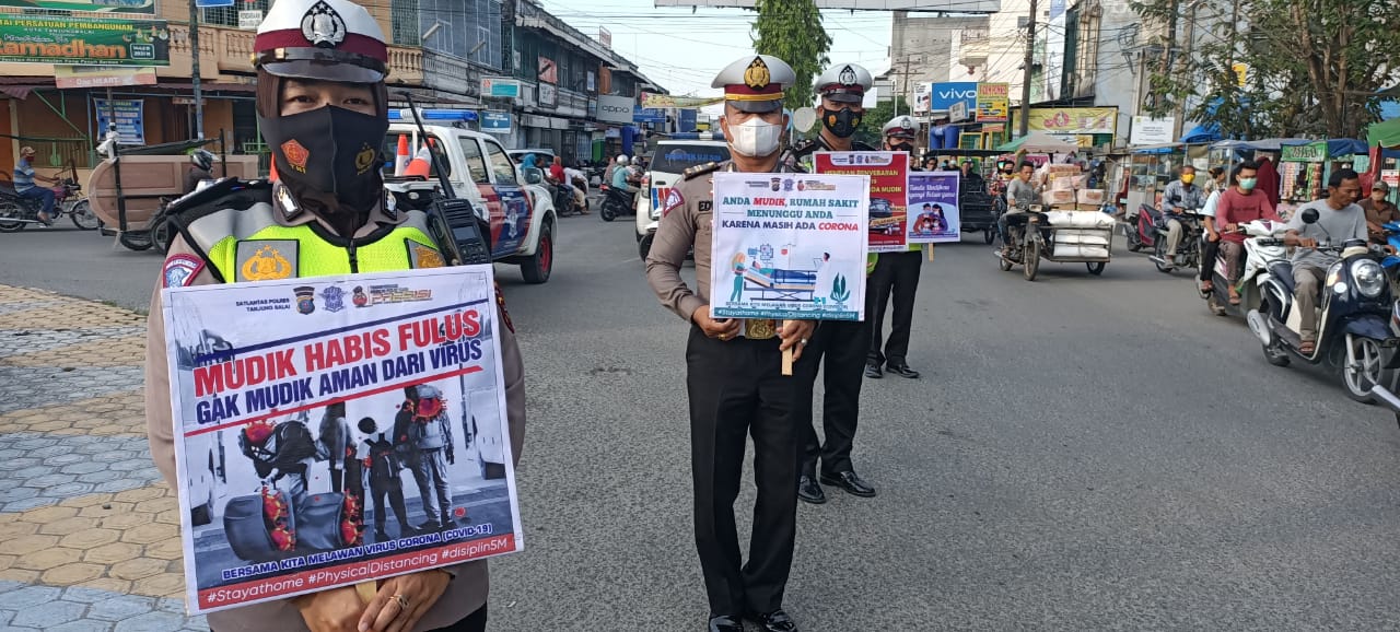 Hindarkan Diri dari Covid-19,Polres Tanjung Balai Kampanye Himbau Jangan Mudik