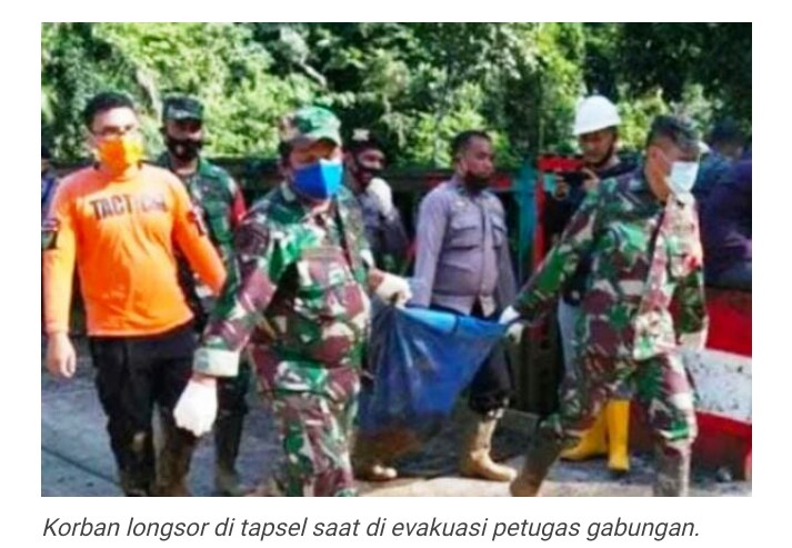 Lagi, Dua Korban Longsor di Tapsel Ditemukan, Jenazahnya di Evakuasi ke RSUD Sipirok