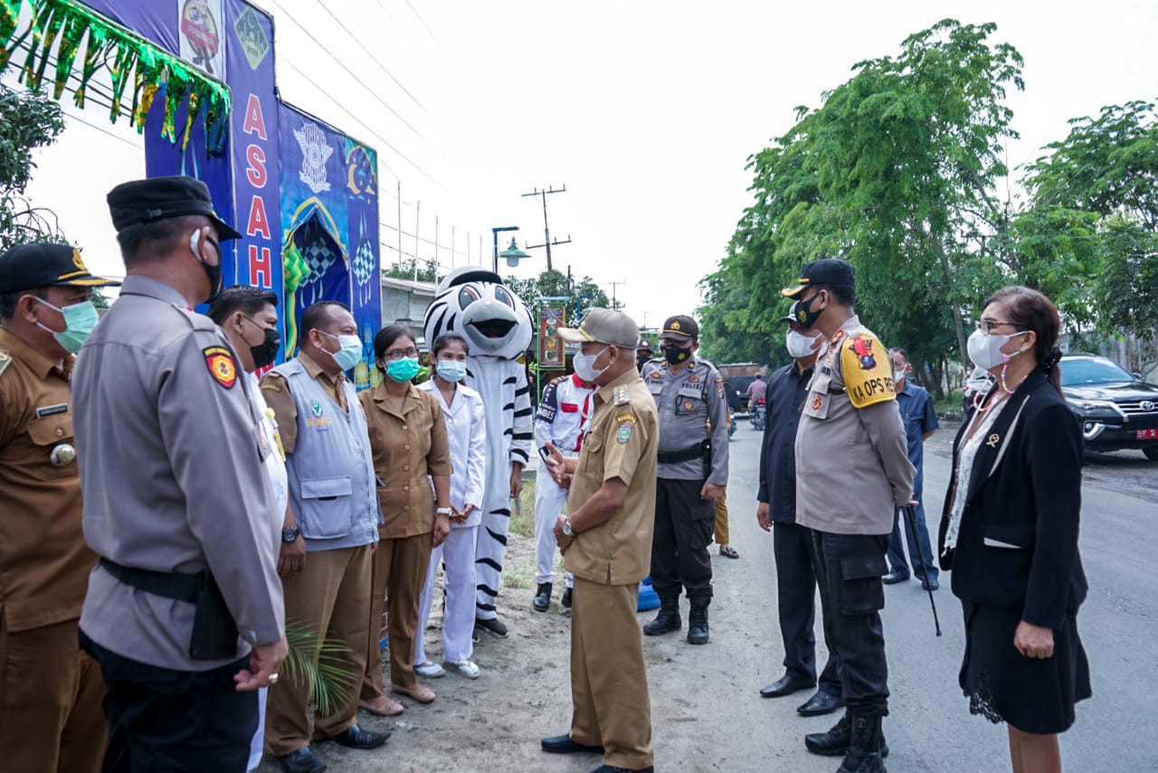 Bupati Asahan bersama Forkopimda Tinjau Pos Penyekatan Larangan Mudik di Simpang Empat dan Aek Ledong