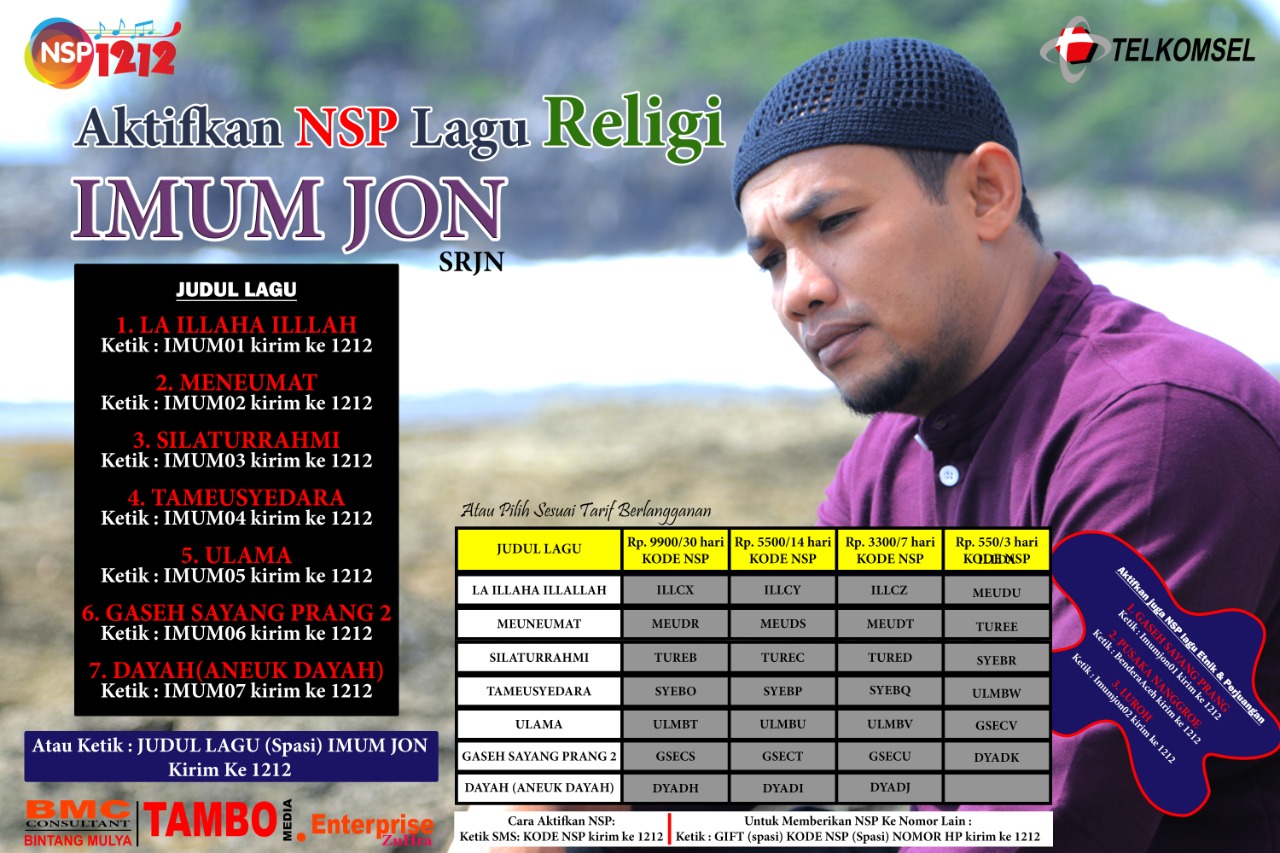 Artis Aceh IMUM JON Luncurkan NSP Lagu Religi