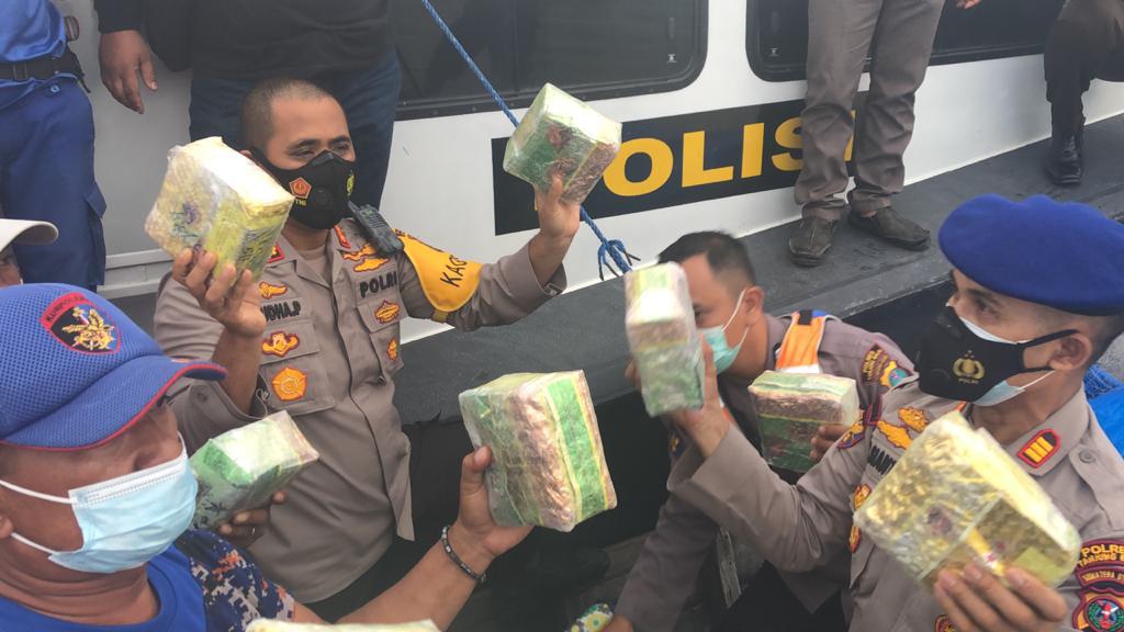 Polres Tanjung Balai Gagalkan Penyelundupan Puluhan Kilo Shabu dari Malaysia