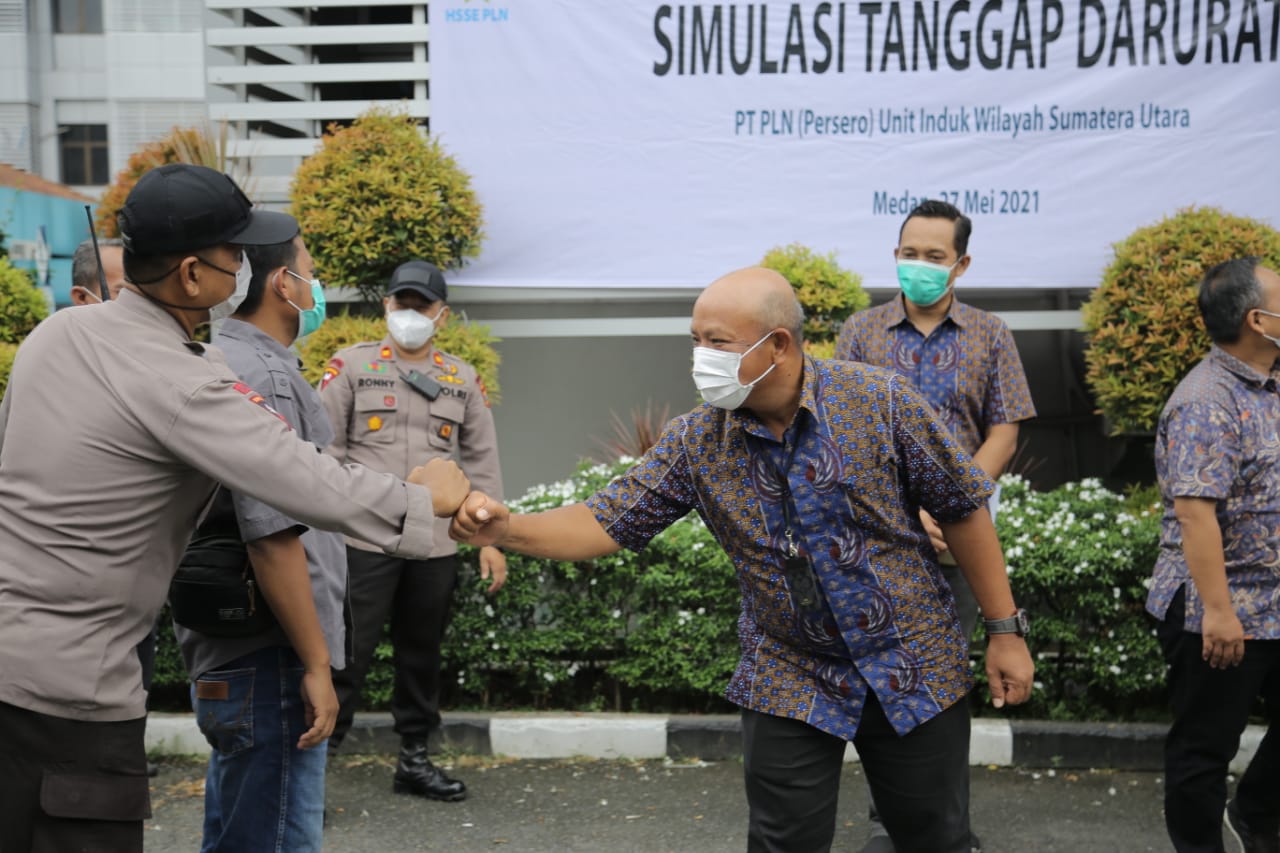 Gandeng Gegana Brimob Poldasu PLN UIW Sumut Laksanakan Simulasi Tanggap Darurat