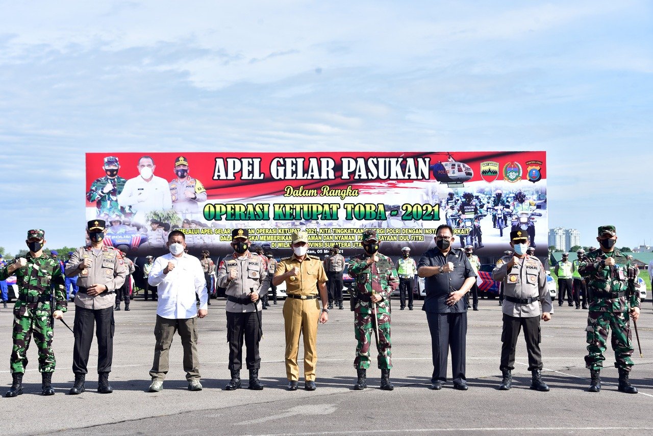 Pangdam I/BB Bersama Forkopimda Sumut Gelar Apel Pasukan Ops Pengamanan Idul Fitri 1442 H